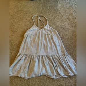AERIE Navy and White Stripped Adjustable Sundress